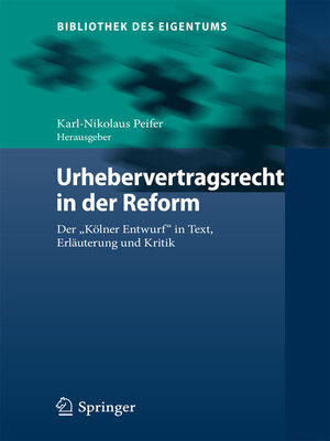 cover image of Urhebervertragsrecht in der Reform